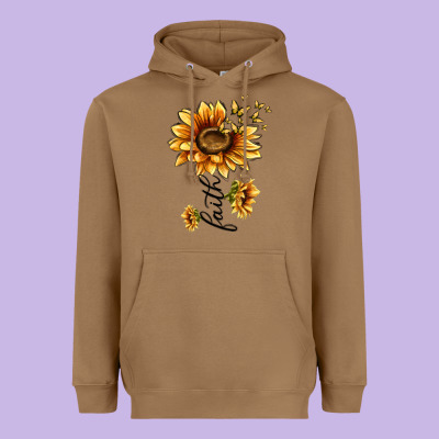 Faith Sunflower Heavyweight Hoodie Designed By Maliassmallbusiness
