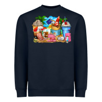 Navy travel coffee cups Heavyweight Sweatshirt - Zillion Design Studio