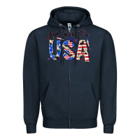 Navy god bless the usa Zipper Hoodie - NancyCooperArtShop