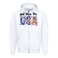 White god bless the usa Zipper Hoodie - NancyCooperArtShop