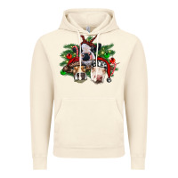 Vintage Artic christmas cows with tree Vintage Hoodie - RanaPortraitStore