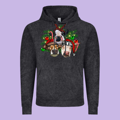 Christmas Cows With Tree Vintage Hoodie Designed By Ranaportraitstore