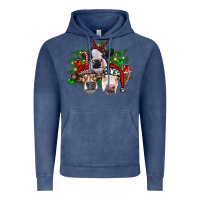 Vintage Denim christmas cows with tree Vintage Hoodie - RanaPortraitStore