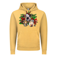 Vintage Mustard christmas cows with tree Vintage Hoodie - RanaPortraitStore