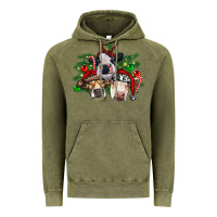 Vintage Olive christmas cows with tree Vintage Hoodie - RanaPortraitStore