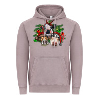 Vintage Zinc christmas cows with tree Vintage Hoodie - RanaPortraitStore