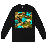 Black camouflage leopard gemstone seamless pattern Long Sleeve Tee - BundleAndBundleShop