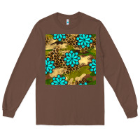 Chestnut camouflage leopard gemstone seamless pattern Long Sleeve Tee - BundleAndBundleShop