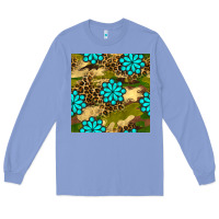 Colony Blue camouflage leopard gemstone seamless pattern Long Sleeve Tee - BundleAndBundleShop