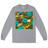 Heather Grey camouflage leopard gemstone seamless pattern Long Sleeve Tee - BundleAndBundleShop