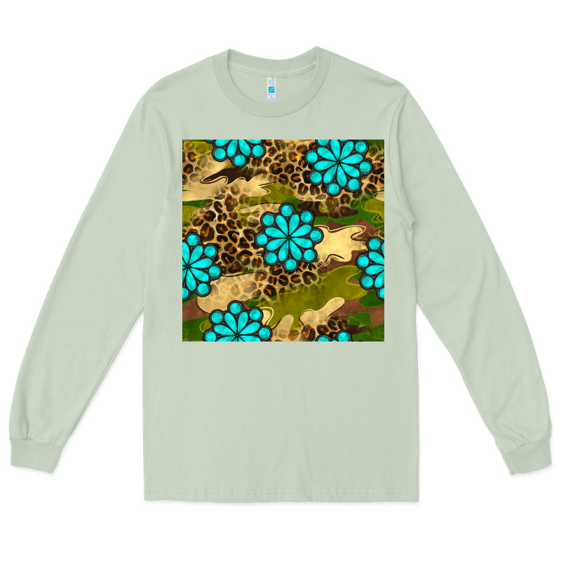 Camouflage Leopard Gemstone Seamless Pattern Long Sleeve Tee by BundleAndBundleShop | Teevron