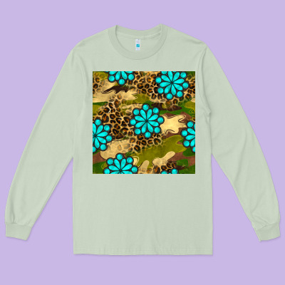 Camouflage Leopard Gemstone Seamless Pattern Long Sleeve Tee Designed By Bundleandbundleshop