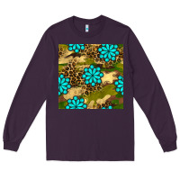 Plum camouflage leopard gemstone seamless pattern Long Sleeve Tee - BundleAndBundleShop