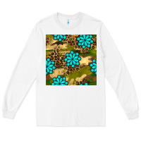 White camouflage leopard gemstone seamless pattern Long Sleeve Tee - BundleAndBundleShop