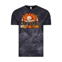 Cloud Black Thanksgiving Turkey Pumpkin Blessed Vintage Tee - CowhideDigitalArt