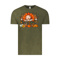 Vintage Olive Thanksgiving Turkey Pumpkin Blessed Vintage Tee - CowhideDigitalArt
