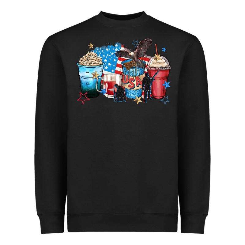 Usa Coffee Cups Heavyweight Sweatshirt by Zillion Design Studio | Teevron
