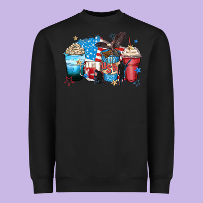 Usa Coffee Cups Heavyweight Sweatshirt Designed By Zillion Design Studio
