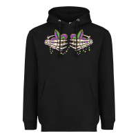 Black skeleton hands mardi gras Heavyweight Hoodie - MaliasSmallBusiness