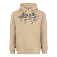 Mushroom skeleton hands mardi gras Heavyweight Hoodie - MaliasSmallBusiness