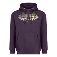 Plum skeleton hands mardi gras Heavyweight Hoodie - MaliasSmallBusiness
