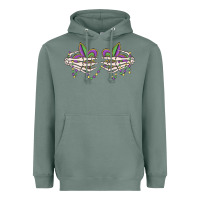 Sage skeleton hands mardi gras Heavyweight Hoodie - MaliasSmallBusiness