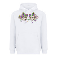 White skeleton hands mardi gras Heavyweight Hoodie - MaliasSmallBusiness