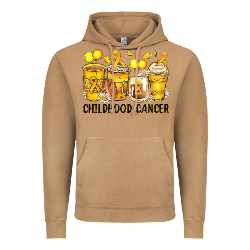 Childhood Cancer Coffee Cups Vintage Hoodie by Zillion Design Studio | Teevron