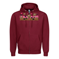 Burgundy yorkie dogs Zipper Hoodie - Jasminsmagicworld