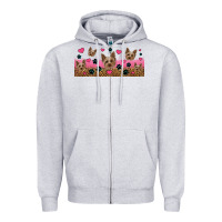 Heather Grey yorkie dogs Zipper Hoodie - Jasminsmagicworld