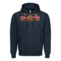 Navy yorkie dogs Zipper Hoodie - Jasminsmagicworld