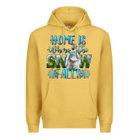 Antique Gold Home Is Where The Snow Falls Winter Penguin Premium Hoodie - LillyAllenDesigns