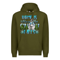 Army Green Home Is Where The Snow Falls Winter Penguin Premium Hoodie - LillyAllenDesigns