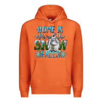 Carrot Home Is Where The Snow Falls Winter Penguin Premium Hoodie - LillyAllenDesigns