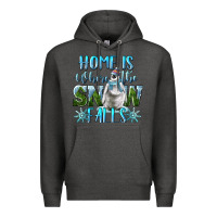 Charcoal Heather Home Is Where The Snow Falls Winter Penguin Premium Hoodie - LillyAllenDesigns