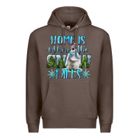 Coffee Home Is Where The Snow Falls Winter Penguin Premium Hoodie - LillyAllenDesigns