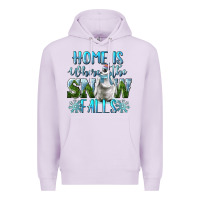 Lilac Home Is Where The Snow Falls Winter Penguin Premium Hoodie - LillyAllenDesigns