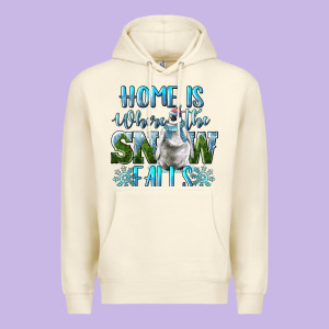 Home Is Where The Snow Falls Winter Penguin Premium Hoodie Designed By Lillyallendesigns