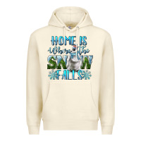 Sandshell Home Is Where The Snow Falls Winter Penguin Premium Hoodie - LillyAllenDesigns