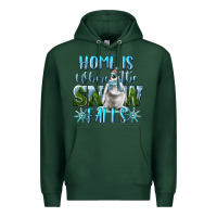 Sports Green Home Is Where The Snow Falls Winter Penguin Premium Hoodie - LillyAllenDesigns