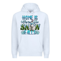 White Home Is Where The Snow Falls Winter Penguin Premium Hoodie - LillyAllenDesigns