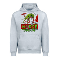 Heather Grey grinch hand nurse educator Urban Hoodie - NancyCooperArtShop