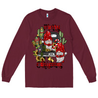 Burgundy farm truck,merry christmas gnome Long Sleeve Tee - JahusDesignShop