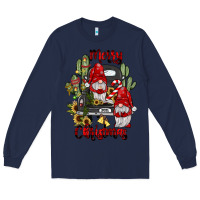 Navy farm truck,merry christmas gnome Long Sleeve Tee - JahusDesignShop