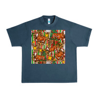 Midnight Navy christmas leopard cow with gift boxes Urban Heavy Tee - FaDigitalArtStudio