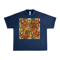 Navy christmas leopard cow with gift boxes Urban Heavy Tee - FaDigitalArtStudio