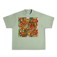 Oil Green christmas leopard cow with gift boxes Urban Heavy Tee - FaDigitalArtStudio