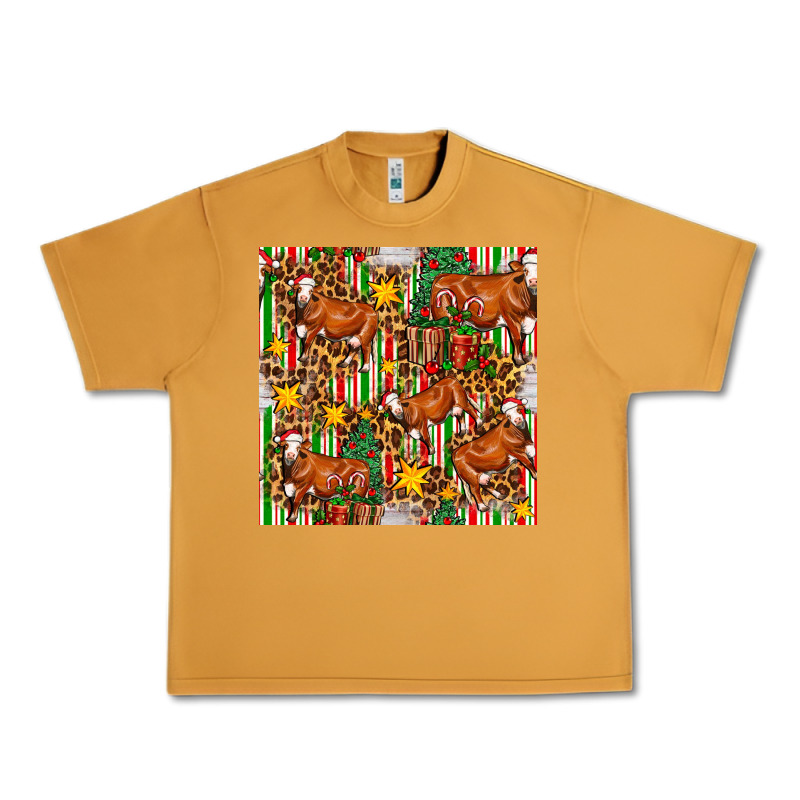 Christmas Leopard Cow With Gift Boxes Urban Heavy Tee by FaDigitalArtStudio | Teevron