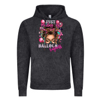 Vintage Black just minding my balloon business messy bun Vintage Hoodie - texasbilliewilder