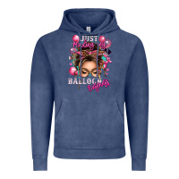 Vintage Denim just minding my balloon business messy bun Vintage Hoodie - texasbilliewilder